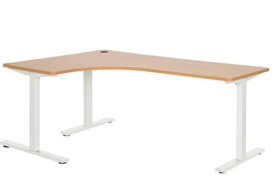 Left Hand Workstation with White Metal Frame