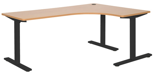 Right Hand Workstation with Black Metal Frame