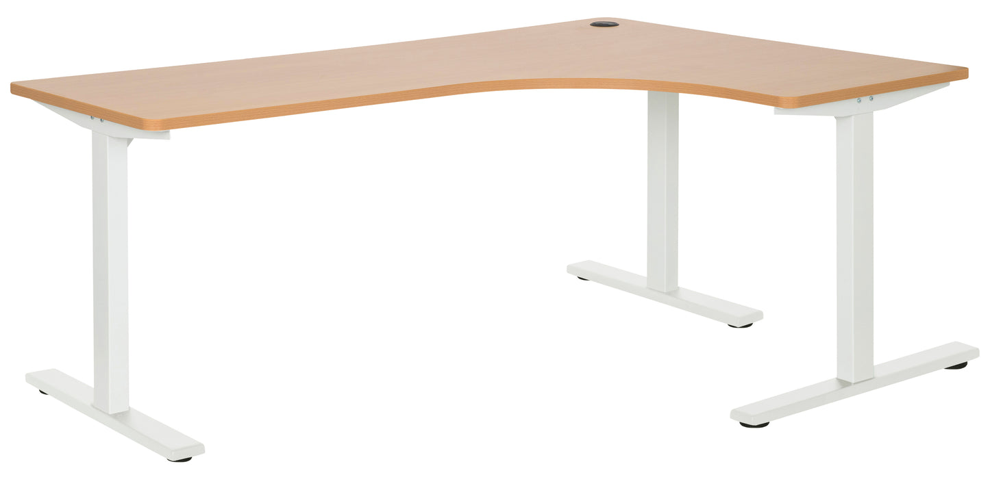 Right Hand Workstation with White Metal Frame