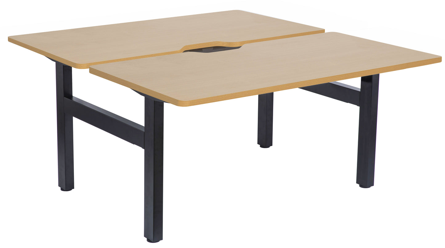 Back to Back Fixed Height Desks with Scallop Top